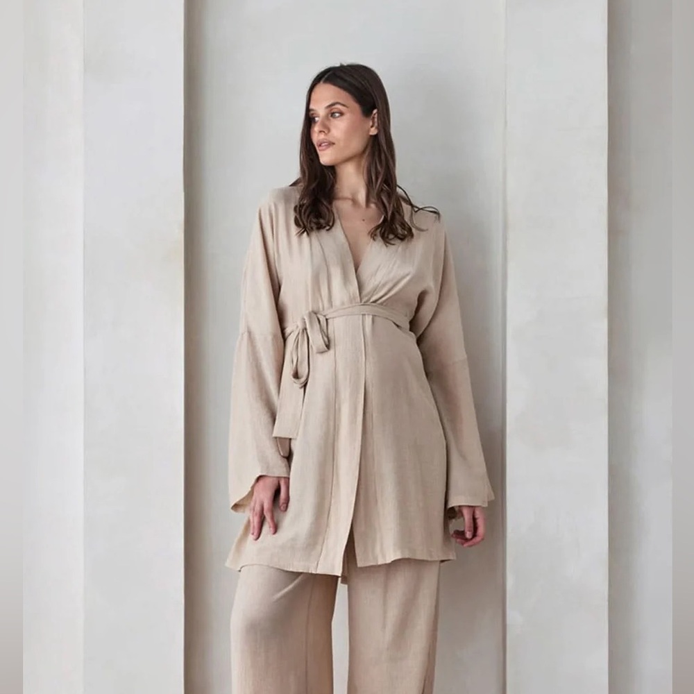 Bumpsuit- Kimono Robe in Sand Gauze